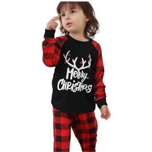 Christmas Pajama Set Buffalo Check Size 8